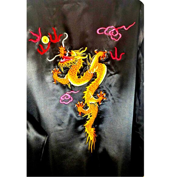 Complete set Bloomingdales embroidered kimono robe VTge deadstock 80's 90's NWOT - Picture 4 of 16